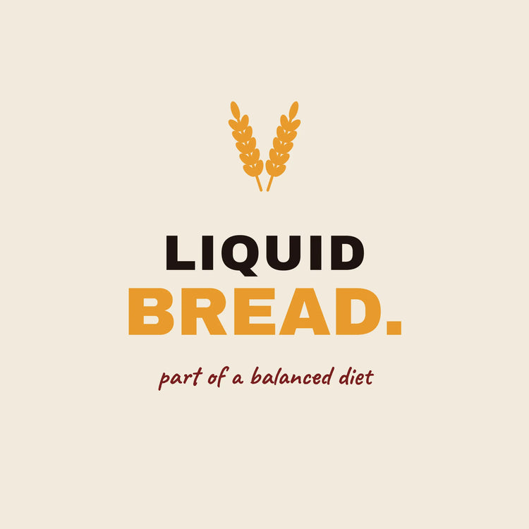 Liquid Bread beer diet paper coaster design from the Pub & Beer collection in cream, amber and black