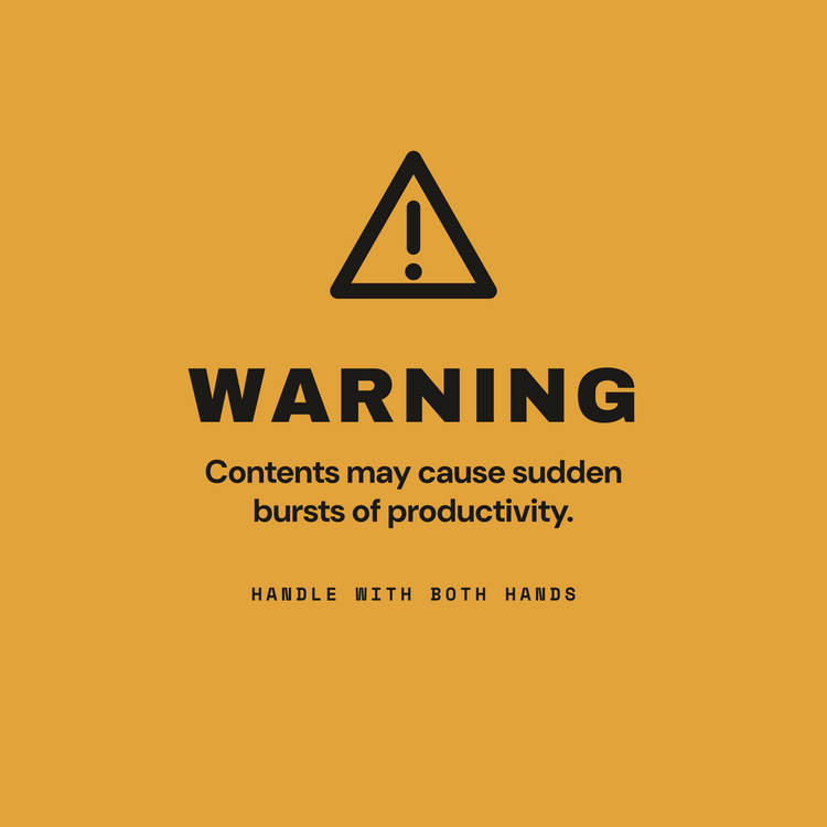 Warning coffee warning sign paper coaster design from the Coffee Wit collection in mustard yellow and black