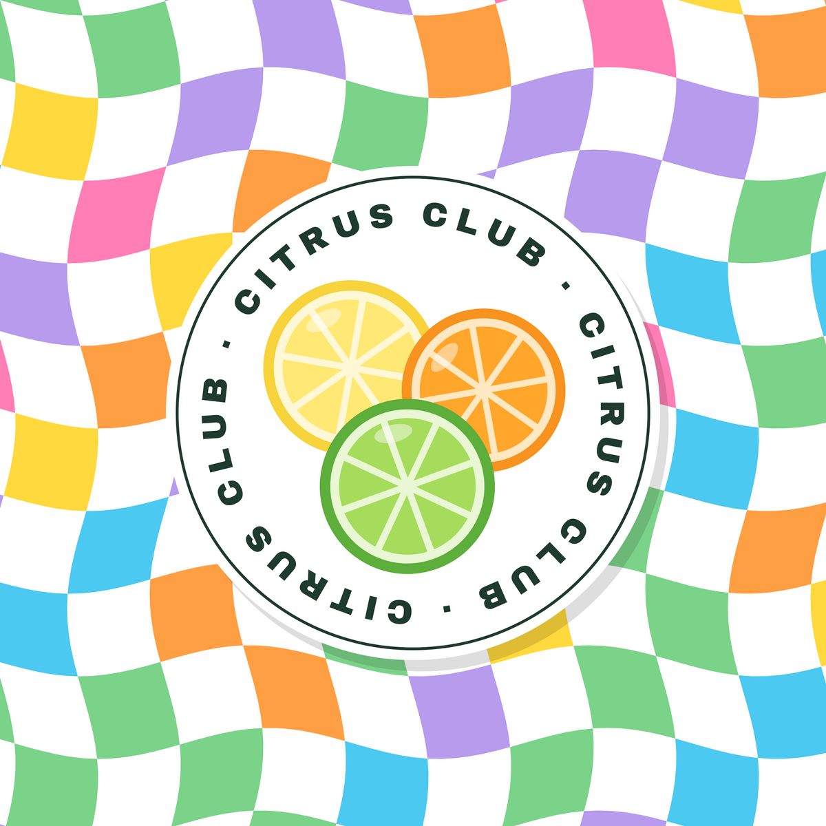 Citrus Club lemon, lime and orange artwork from the Happy Hour Club paper coaster collection