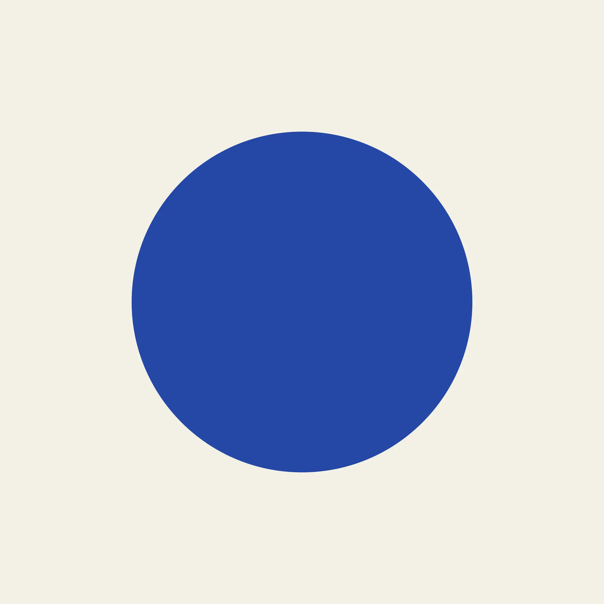 Full Moon blue circle paper coaster design from the Blue Shapes collection in cobalt blue and cream