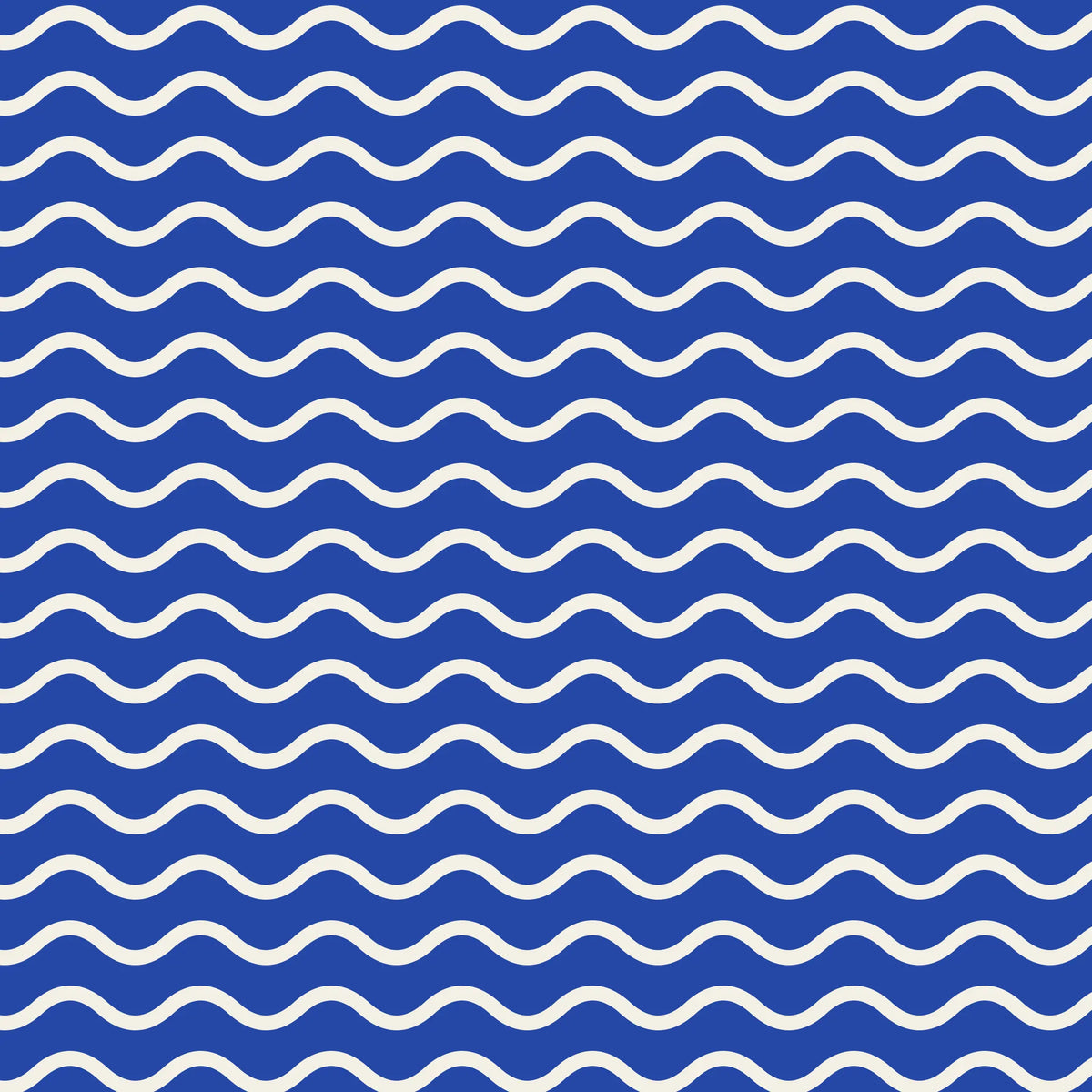 Seawall wave pattern paper coaster design from the Blue Shapes collection in cobalt blue and cream