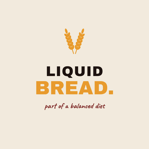 Liquid Bread beer diet paper coaster design from the Pub & Beer collection in cream, amber and black