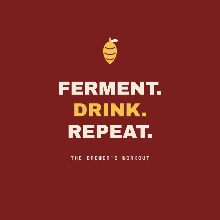 Ferment, Drink, Repeat home brewing paper coaster design from the Pub & Beer collection in burgundy, gold and cream