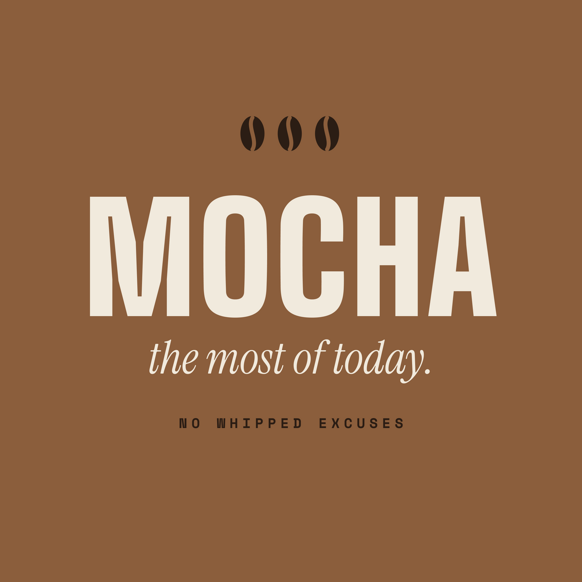 Mocha the Most mocha paper coaster design from the Coffee Wit collection in chocolate brown and cream