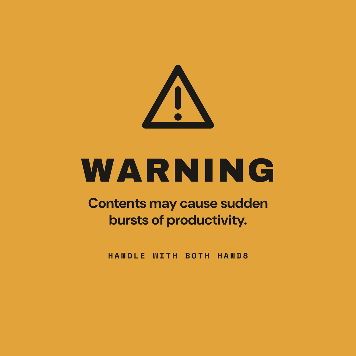 Warning coffee warning sign paper coaster design from the Coffee Wit collection in mustard yellow and black