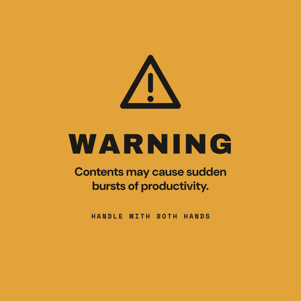 Warning coffee warning sign paper coaster design from the Coffee Wit collection in mustard yellow and black